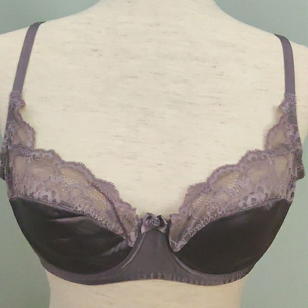 Victoria's Secret Size 36C Purple silk bra